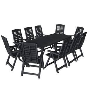 vidaXL Outdoor Dining Set Anthracite Plastic Foldable Outdoor Dining Set