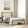 vidaXL Bed Frame Sonoma Oak Steel, Engineered Wood Single Bed Frame