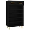 vidaXL Shoe Cabinet Black Engineered Wood Medium Shoe Cabinet