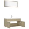 vidaXL Bathroom Furniture Set Sonoma Oak, White Engineered wood, Ceramic