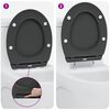 vidaXL Toilet Seat Anthracite 17.91 x 14.76 x 1.50 in Duroplast