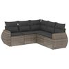 vidaXL Garden Sofa Set Grey Poly Rattan 5 Piece Modular