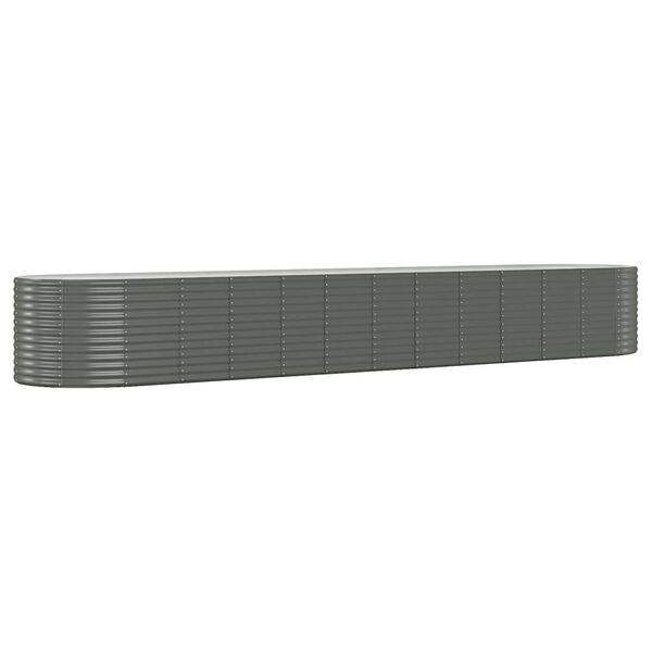 vidaXL Garden Raised Bed Grey Powder-coated steel Large Durable