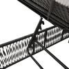 vidaXL Sun Lounger Set of 3 Black PE rattan Large Adjustable Armrests