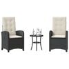 vidaXL Bistro Set Black and Cream