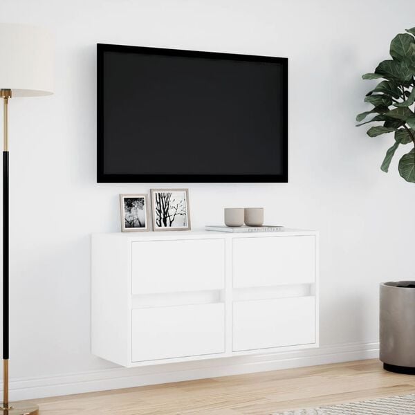 vidaXL TV Wall Cabinet Set of 2 White Engineered wood