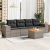 vidaXL Garden Sofa Set Grey PE rattan 5-Piece Modular Garden Sofa Set