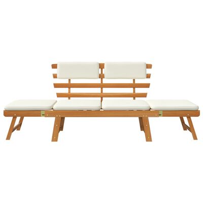 vidaXL Patio Bench with Cushions 2-in-1 74.8" Solid Acacia Wood