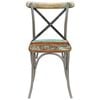 vidaXL Dining Chair Set of 6 Multicolor Reclaimed wood and steel