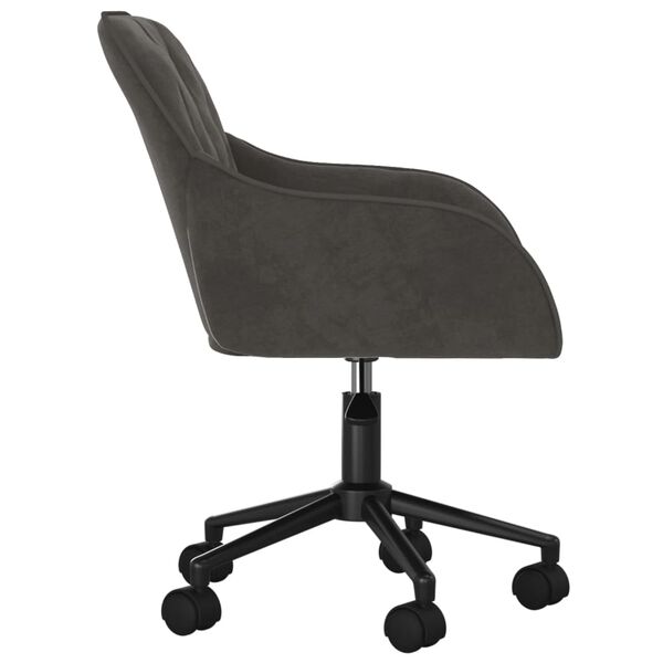 vidaXL Office Chair Dark Gray Velvet Adjustable Height-Adjustable