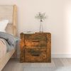 vidaXL Wall-mounted Bedside Cabinet Smoked oak Engineered wood Small