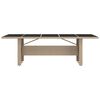 vidaXL Garden Table With Glass Top Beige PE rattan, steel, tempered glass