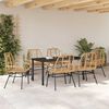 vidaXL Garden Dining Set 7 pcs Brown poly rattan