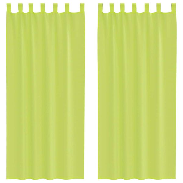 vidaXL Voile Curtains with Tab Top 2 pcs Apple Green