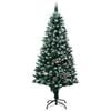 vidaXL Christmas Tree Green and white PVC, steel