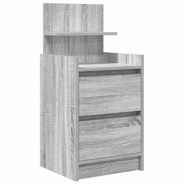 vidaXL Bedside Cabinet Grey Sonoma Engineered Wood Medium