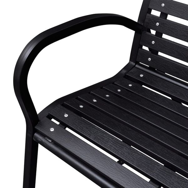 vidaXL Garden Bench Black Steel 49.2 in Heavy Duty