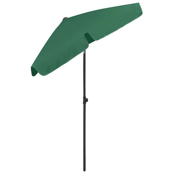 vidaXL Beach Parasol Green Polyester 70.9 x 47.2 in Tiltable
