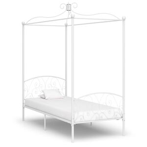 vidaXL Bed Frame White Metal Single Tough Bed Frame Rectangular