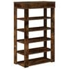 vidaXL Shoe Rack Smoked Oak Engineered Wood 23.6 x 11.8 x 38.6 in
