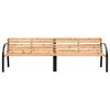 vidaXL Twin Garden Bench Brown Chinese fir wood, powder-coated steel Large