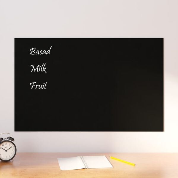 vidaXL Wall-mounted Magnetic Board Black 31.5"x19.7" Tempered Glass