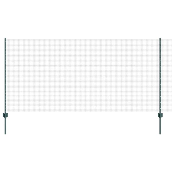 vidaXL Fence with Post Green 3.94 x 82.02 ft Steel and PVC