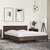 vidaXL Bed Frame Brown Oak Engineered Wood, Metal King Size Bed Frame