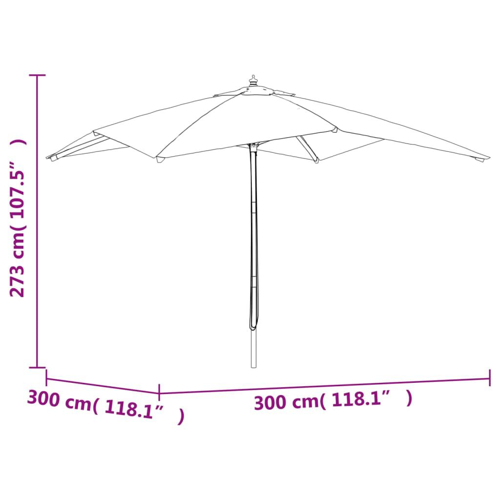 vidaXL Garden Parasol Taupe Polyester fabric Large