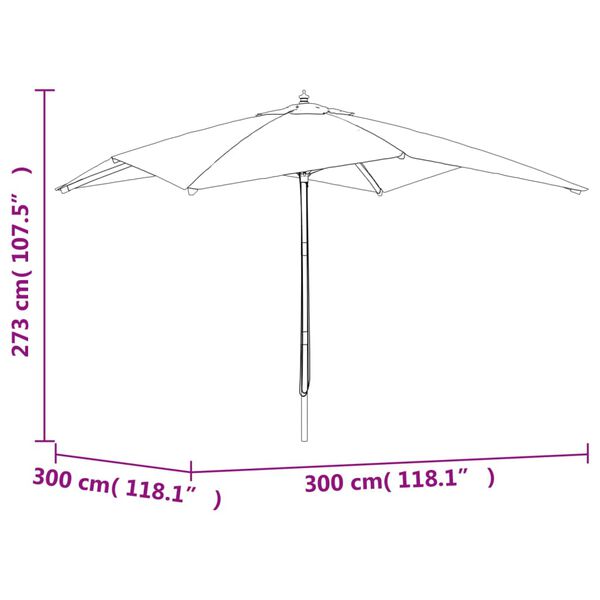 vidaXL Garden Parasol Taupe Polyester fabric Large