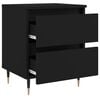 vidaXL Nightstand Set of 2 Black Engineered wood, iron Standard