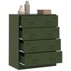 vidaXL Sideboard Olive Green Cold-rolled Steel Medium Sideboard