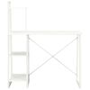 vidaXL Desk White Engineered wood, Powder-coated steel Medium