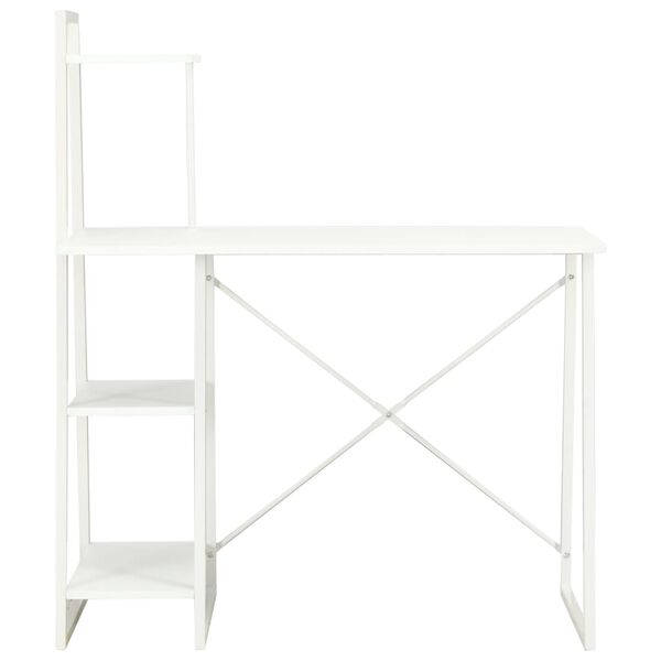 vidaXL Desk White Engineered wood, Powder-coated steel Medium