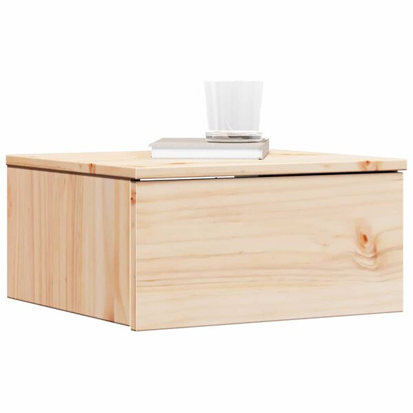 vidaXL Bedside Table Brown 14.57 x 13.78 x 7.28 in Solid pine wood