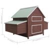 vidaXL Chicken Coop Brown and white with green roof