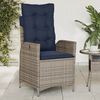 vidaXL Reclining Garden Chair Grey PE rattan Standard Foldable