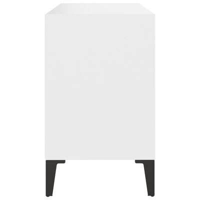 vidaXL TV Cabinet with Metal Legs White 27.4"x11.8"x19.7"