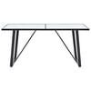 vidaXL Dining Table White with marble pattern, Black frame