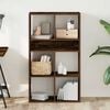 vidaXL Book Cabinet Smoked Oak Engineered Wood 26.0 x 12.2 x 44.1 in