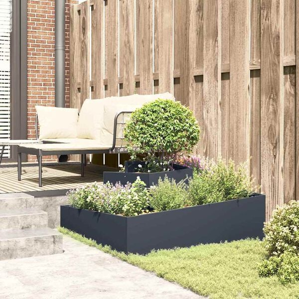 vidaXL Garden Planter Anthracite 39.37 x 39.37 x 19.69 in