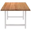 vidaXL Dining Table Light brown, white Solid oak wood, powder-coated steel