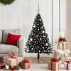 vidaXL Artificial Pre-lit Christmas Tree with 150 LEDs Black 59.1" PVC