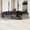 vidaXL 11 Piece Patio Sofa Set with Cushions Gray Poly Rattan