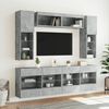 vidaXL 6 Piece TV Wall Stand Set with LED Lights Concrete Gray