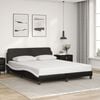 vidaXL Bed Frame Black and White Faux leather Queen Modern Bed Frame