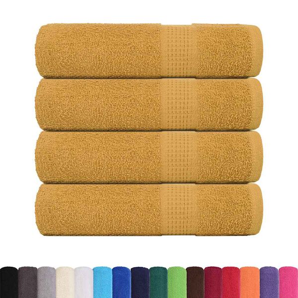 vidaXL Bath Towel Set of 4 Gold 100% cotton 39.4 x 59.1 in Bath Towel