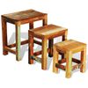 vidaXL Side Table Set of 3 Unique designs for each piece