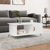 vidaXL Coffee Table High gloss white Engineered wood, Iron Medium