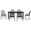vidaXL Garden Dining Set 7 pcs Black Powder-Coated Steel